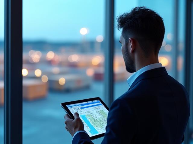 Logistics coordinator planning an industrial shipment